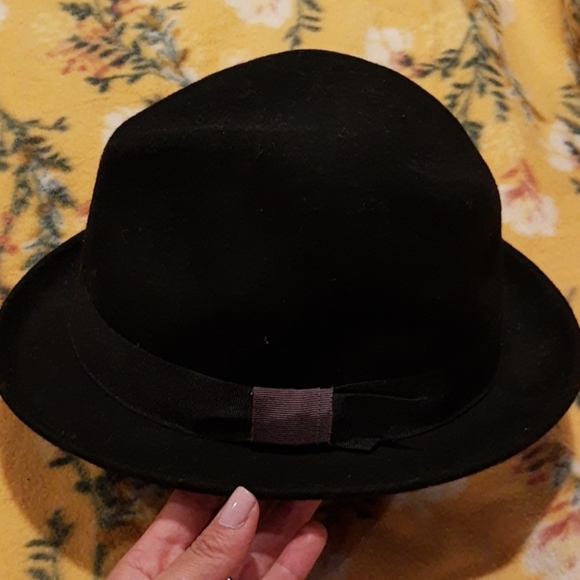 Black hat short Brim Wool Felt - Picture 2 of 5